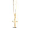 Thumbnail Image 2 of Children's Diamond-Accent Cross Necklace 14K Yellow Gold 13&quot;