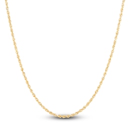 Solid Diamond-Cut Glitter Rope Chain Necklace 2mm 14K Yellow Gold 16&quot;