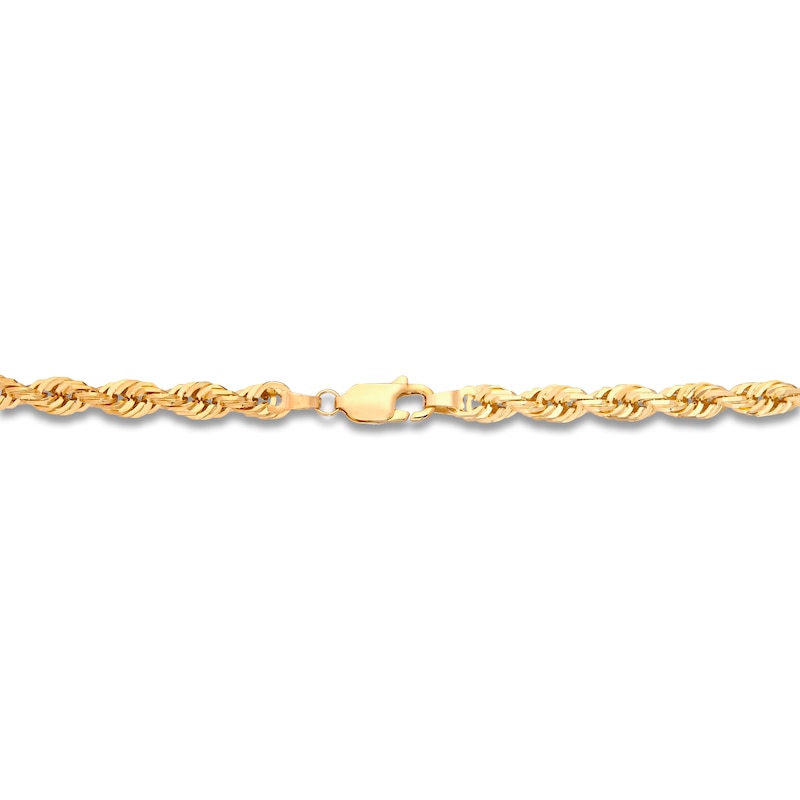 Main Image 2 of Solid Glitter Rope Chain Necklace 4.4mm 10K Yellow Gold 22&quot;