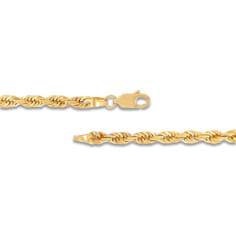 Main Image 3 of Solid Glitter Rope Chain Necklace 4.4mm 10K Yellow Gold 22&quot;