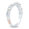 Thumbnail Image 2 of Pnina Tornai Cultured Pearl & Diamond Two-Row Contour Anniversary Ring 1/3 ct tw 14K White Gold