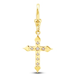 Charm'd by Lulu Frost Cross Charm 1/20 ct tw 10K Yellow Gold