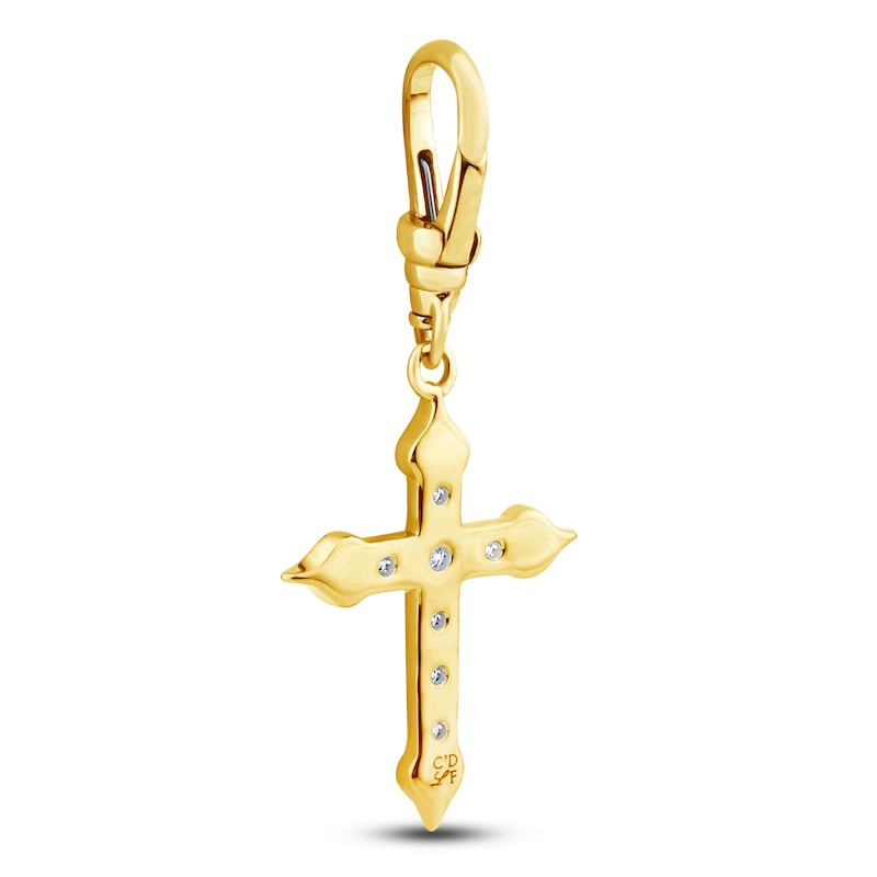 Main Image 3 of Charm'd by Lulu Frost Cross Charm 1/20 ct tw 10K Yellow Gold