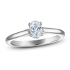 Thumbnail Image 1 of Oval-Cut Lab-Created Diamond Solitaire Plus Engagement Ring 5/8 ct tw Platinum (VS2/F)