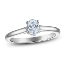 Oval-Cut Lab-Created Diamond Solitaire Plus Engagement Ring 5/8 ct tw Platinum (VS2/F)