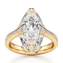 J'Lure Moval Old-Cut Lab-Created Diamond Engagement Ring 4-1/5 ct tw 18K Yellow Gold