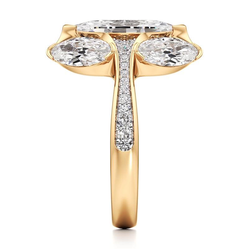 Main Image 3 of J'Lure Moval Old-Cut Lab-Created Diamond Engagement Ring 4-1/5 ct tw 18K Yellow Gold