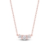 Thumbnail Image 1 of Lab-Created Diamond Three-Stone Necklace 1/2 ct tw 14K Rose Gold 18&quot;