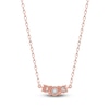 Thumbnail Image 3 of Lab-Created Diamond Three-Stone Necklace 1/2 ct tw 14K Rose Gold 18&quot;