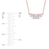 Thumbnail Image 4 of Lab-Created Diamond Three-Stone Necklace 1/2 ct tw 14K Rose Gold 18&quot;