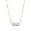 Thumbnail Image 1 of Lab-Created Diamond Three-Stone Necklace 1/2 ct tw 14K Yellow Gold 18&quot;