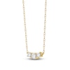 Thumbnail Image 2 of Lab-Created Diamond Three-Stone Necklace 1/2 ct tw 14K Yellow Gold 18&quot;