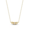 Thumbnail Image 3 of Lab-Created Diamond Three-Stone Necklace 1/2 ct tw 14K Yellow Gold 18&quot;