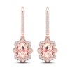 Thumbnail Image 3 of Morganite Earrings 1/8 ct tw Diamonds 10K Rose Gold