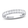 Thumbnail Image 1 of Emerald-Cut Lab-Created Diamond Anniversary Ring 1 ct tw 14K White Gold