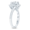 Thumbnail Image 2 of Round-Cut Lab-Created Diamond Bypass Halo Ring 1 ct tw 14K White Gold