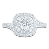 Thumbnail Image 3 of Round-Cut Lab-Created Diamond Bypass Halo Ring 1 ct tw 14K White Gold