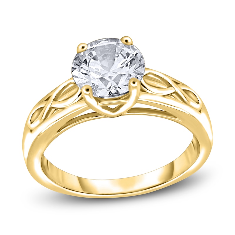 Diamond Solitaire Infinity Engagement Ring 1/2 ct tw Round 14K Yellow Gold (I2/I)