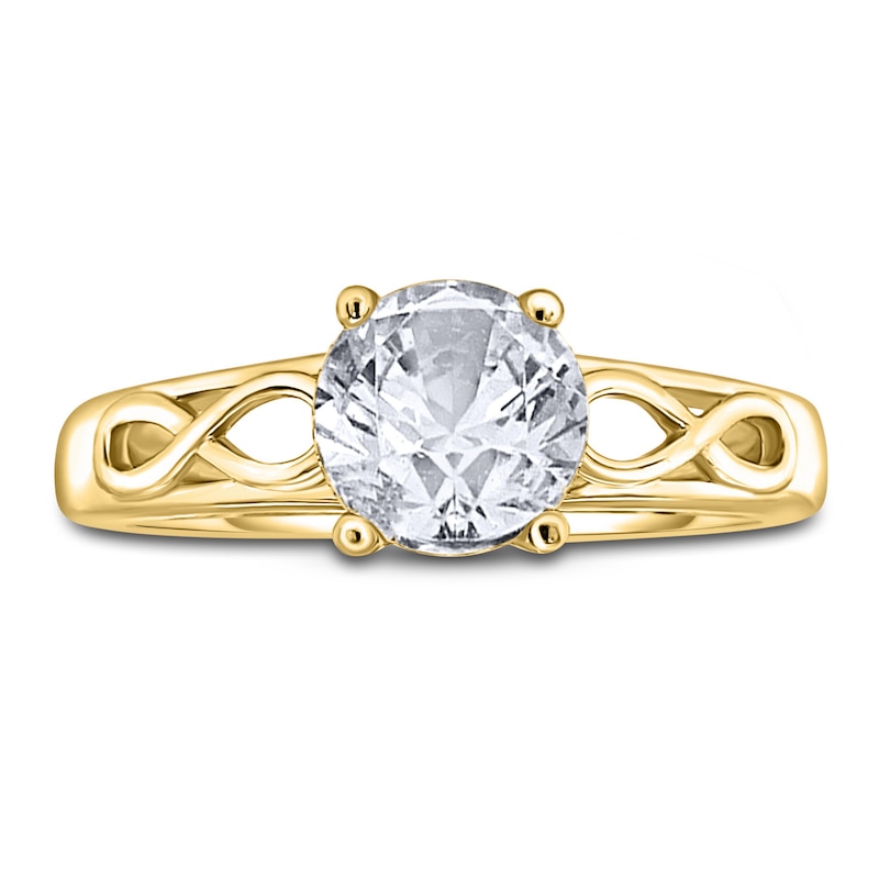 Diamond Solitaire Infinity Engagement Ring 1/2 ct tw Round 14K Yellow Gold (I2/I)