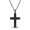 Thumbnail Image 2 of Men's Carbon Fiber Cross Necklace Black Ion-Plated Stainless Steel 24&quot;