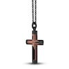 Thumbnail Image 3 of Men's Carbon Fiber Cross Necklace Black Ion-Plated Stainless Steel 24&quot;