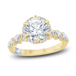 Pnina Tornai Lab-Created Diamond Engagement Ring 2-7/8 ct tw Round 14K Yellow Gold