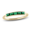 Thumbnail Image 1 of Juliette Maison Natural Emerald Baguette Bar Ring 10K Yellow Gold