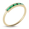 Thumbnail Image 2 of Juliette Maison Natural Emerald Baguette Bar Ring 10K Yellow Gold