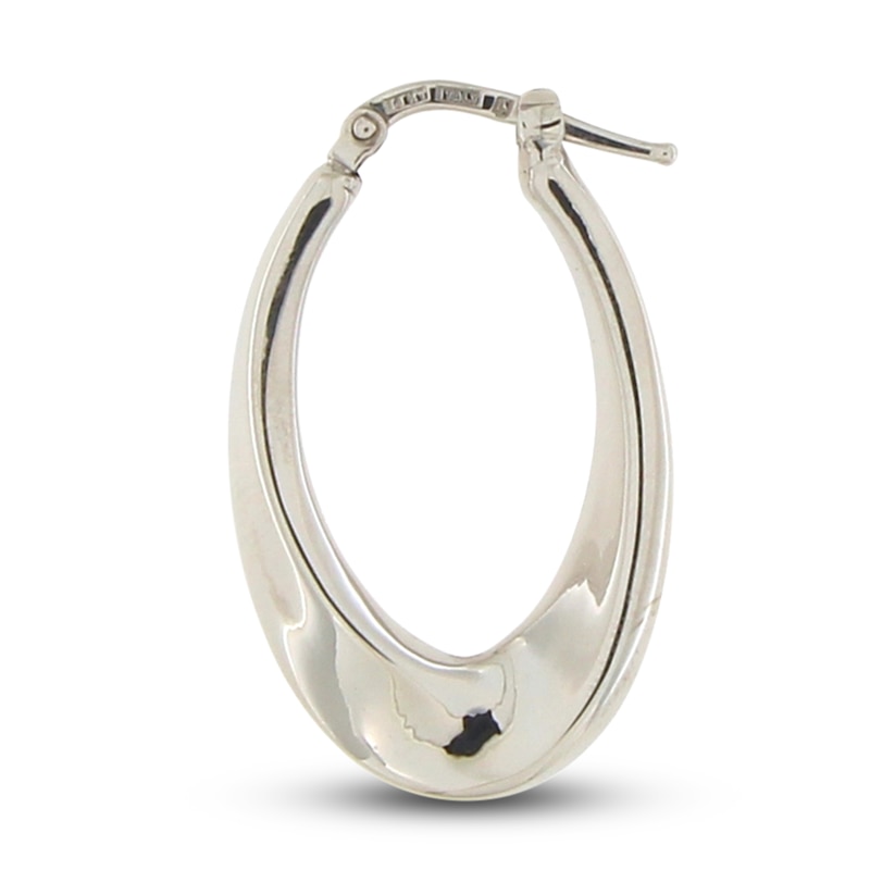 Main Image 2 of Hollow Tube Hoop Earrings 14K White Gold