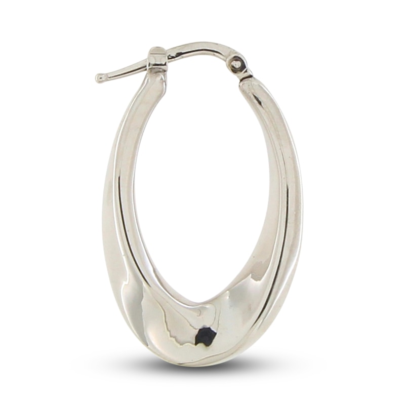 Main Image 3 of Hollow Tube Hoop Earrings 14K White Gold