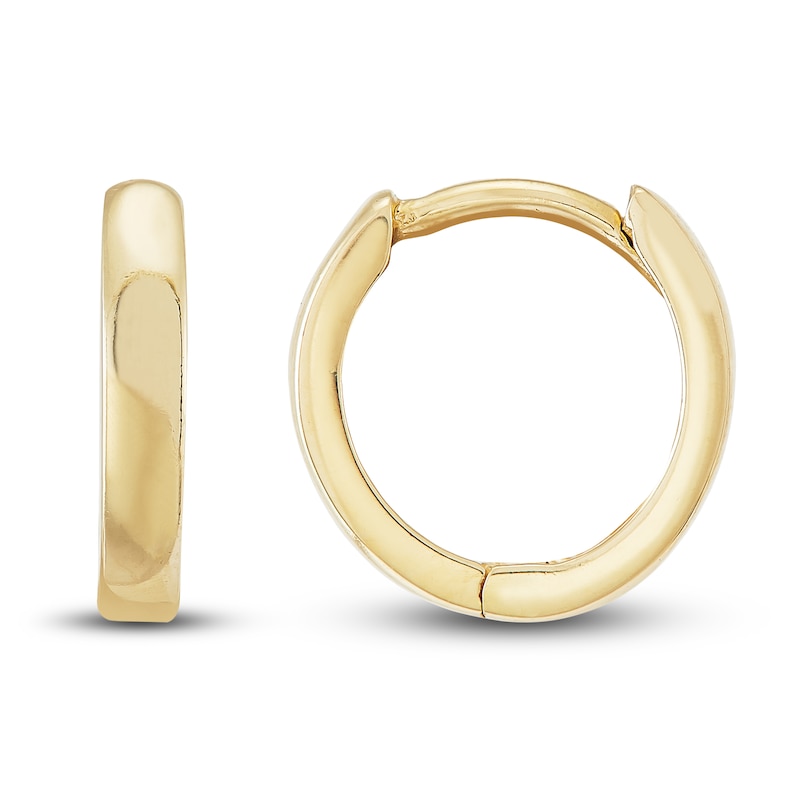 Main Image 2 of Cast Huggie Hoop Earrings 14K Yellow Gold 9.54mm