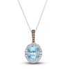 Thumbnail Image 0 of Le Vian Natural Blue Topaz Pendant Necklace 1/3 ct tw Diamonds 14K Vanilla Gold 19"