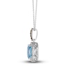 Thumbnail Image 1 of Le Vian Natural Blue Topaz Pendant Necklace 1/3 ct tw Diamonds 14K Vanilla Gold 19"