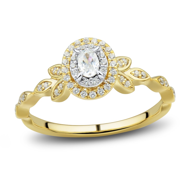 Main Image 1 of Diamond Engagement Ring 1/3 ct tw Oval/Round 14K Two-Tone Gold