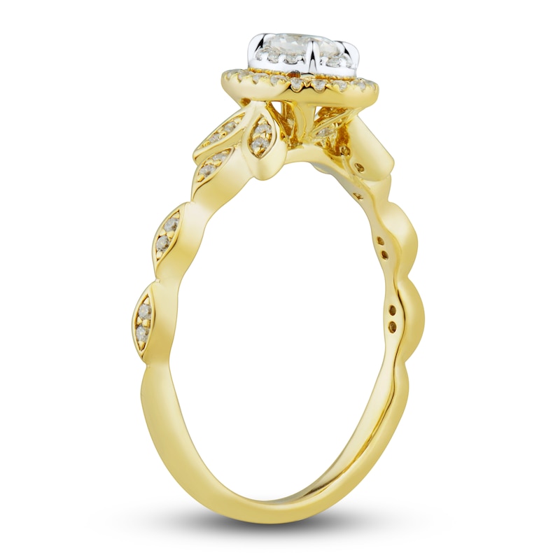 Main Image 2 of Diamond Engagement Ring 1/3 ct tw Oval/Round 14K Two-Tone Gold