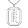 Thumbnail Image 1 of Diamond Engravable Pendant Necklace 1/8 ct tw Round Sterling Silver