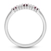 Thumbnail Image 2 of Natural Ruby Stackable Ring 1/15 ct tw Diamonds 14K White Gold