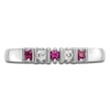 Thumbnail Image 3 of Natural Ruby Stackable Ring 1/15 ct tw Diamonds 14K White Gold