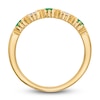 Thumbnail Image 2 of Natural Emerald Wedding Band 1/10 ct tw Round 14K Yellow Gold