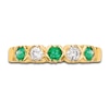 Thumbnail Image 3 of Natural Emerald Wedding Band 1/10 ct tw Round 14K Yellow Gold