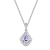 Thumbnail Image 2 of Natural Amethyst Pendant Necklace 1/6 ct tw Diamonds 14K White Gold 18"