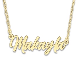 High-Polish Name Link Necklace 14K Yellow Gold 18&quot;