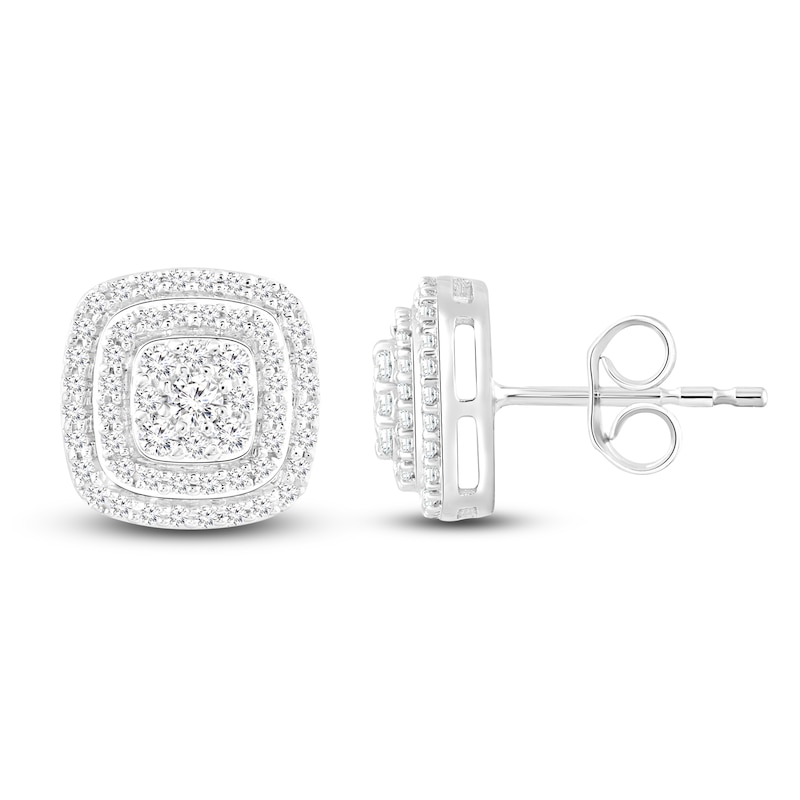 Main Image 1 of Diamond Stud Earrings 1/2 ct tw 10K White Gold