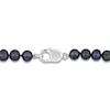 Thumbnail Image 2 of Men's Black Freshwater Cultured Pearl Bracelet Sterling Silver 9&quot;