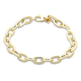 Italia D'Oro Hollow Graduated Link Bracelet 14K Yellow Gold 7.5&quot;