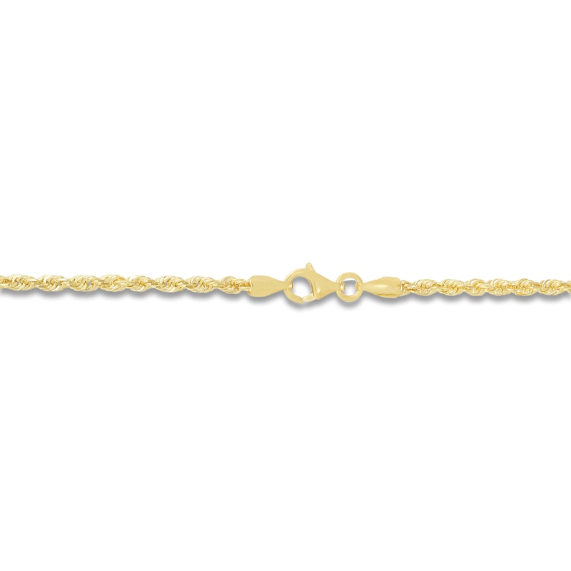 Main Image 3 of Solid Diamond-Cut Rope Chain Necklace 14K Yellow Gold 16&quot; 2.5mm