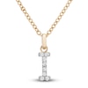 Thumbnail Image 1 of Diamond Letter I Necklace 1/10 ct tw Round 14K Yellow Gold 18&quot;