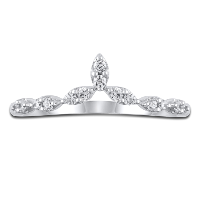 Diamond Chevron Ring 1/6 ct tw Round 14K White Gold