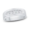 Thumbnail Image 1 of Men's Diamond Wedding Band 1/2 ct tw Round 14K White Gold