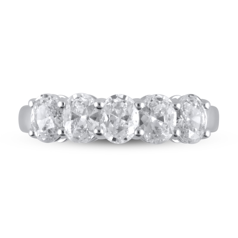 Main Image 3 of Lab-Created Diamond Anniversary Band 1-1/2 ct tw Oval 14K White Gold